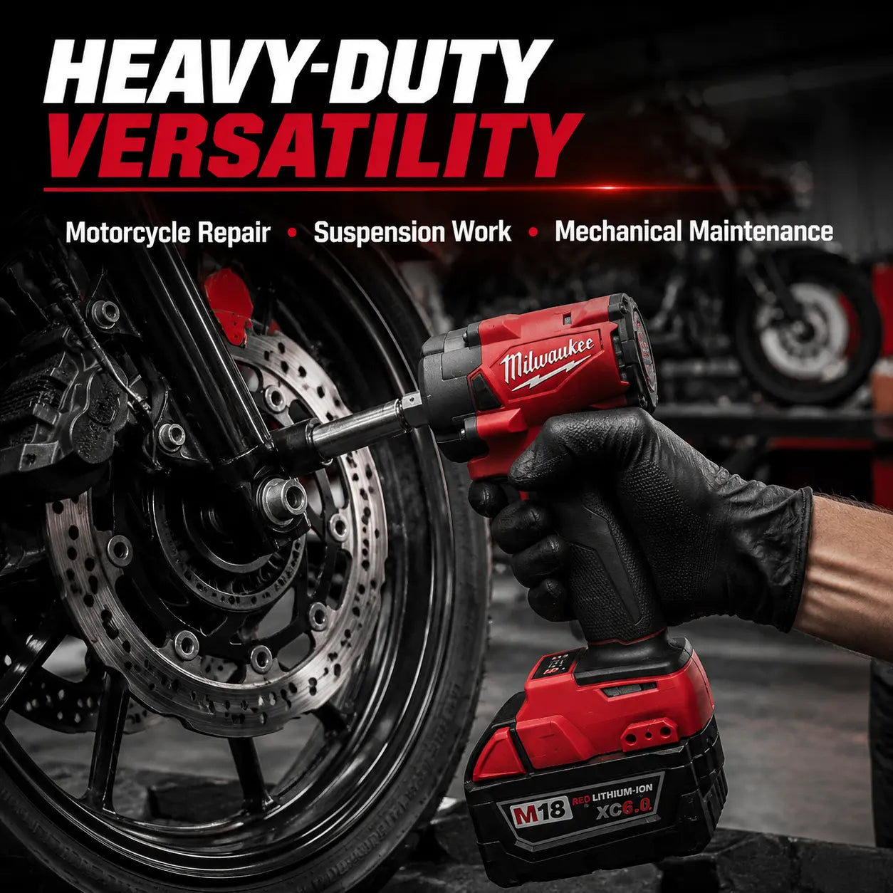 Milwaukee M18 FIW212 18V Cordless Impact Wrench, 1/2" Square Drive, 300Nm Torque, Adjustable No-Load Variable Speed, and Variable IPM for Mechanical Repair and Steel Fastening