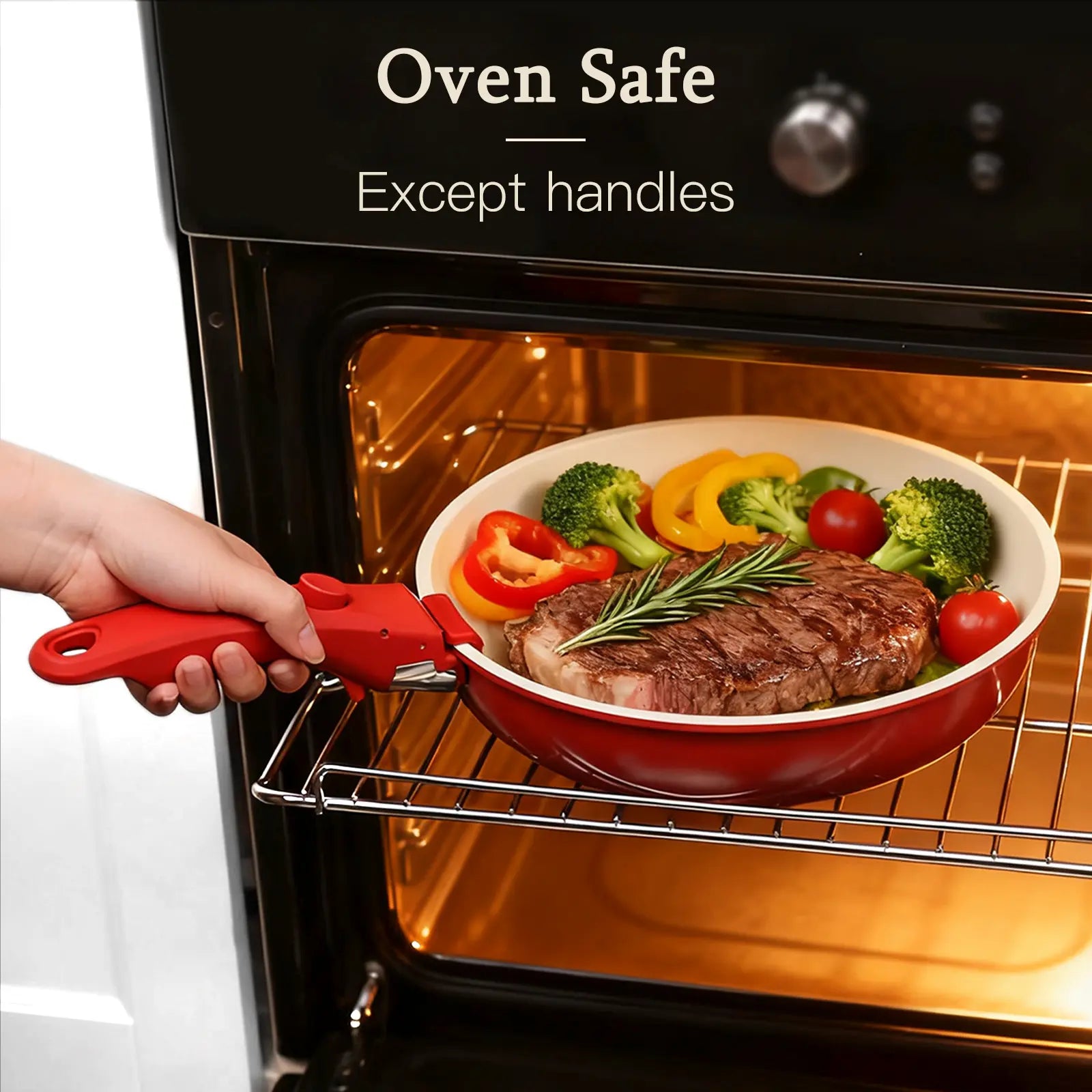 Gipp 5-Piece Induction-Compatible Non-Stick Cookware Set with Detachable Handle, Oven Safe and Perfect for RV Use