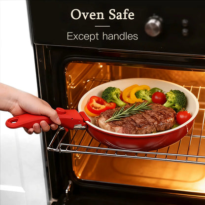 Gipp 5-Piece Induction-Compatible Non-Stick Cookware Set with Detachable Handle, Oven Safe and Perfect for RV Use