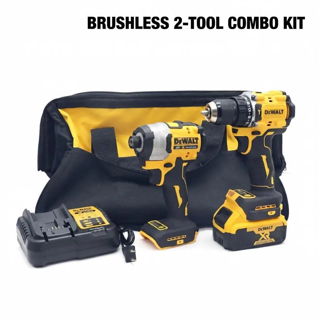 DEWALT DCF850 & DCF805 XR Brushless Cordless Impact Wrench Set with Lithium Batteries - Lightweight, High Torque, Fast Rotation, Electronic Brake, and Control Mode for Professional Contractors and Construction Applications