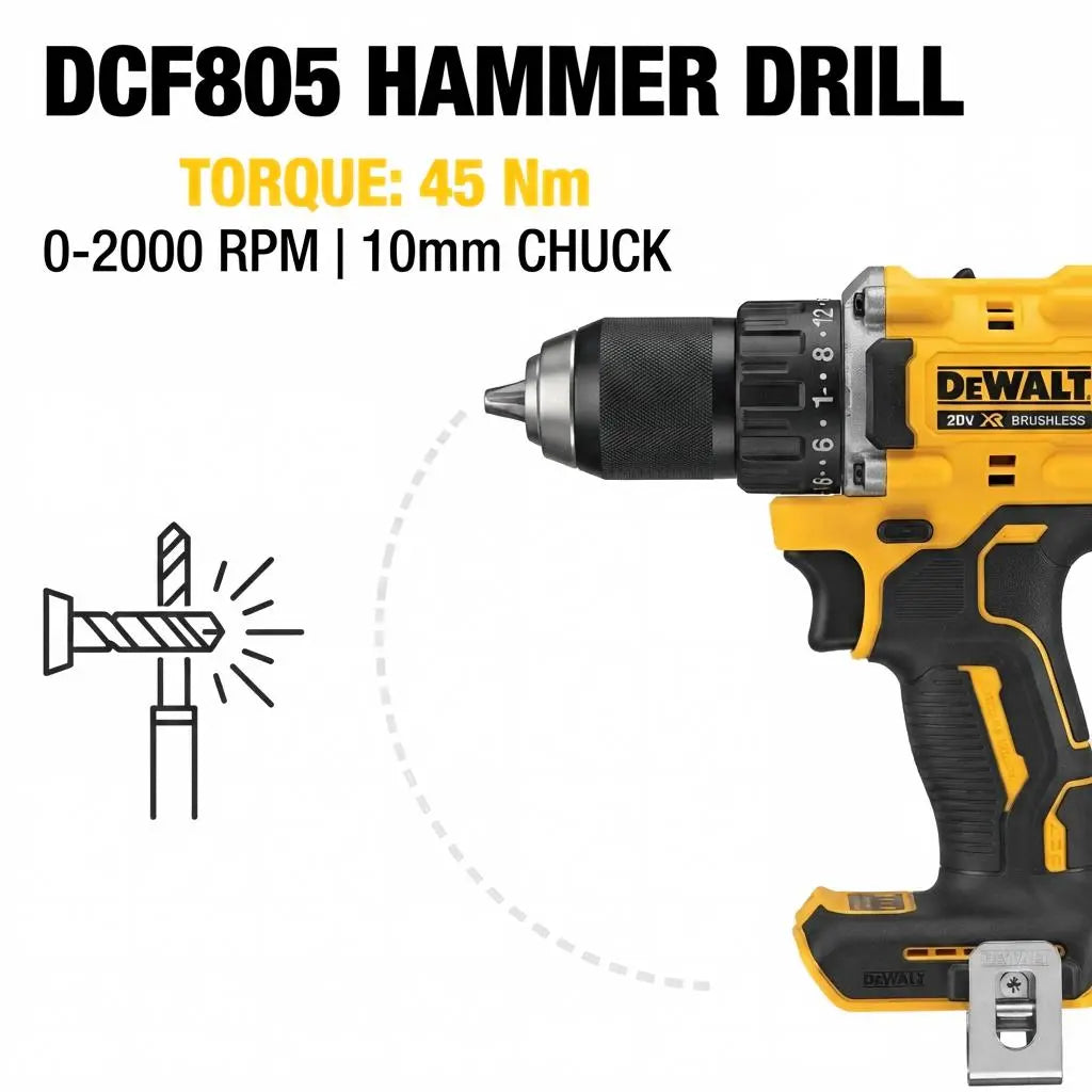 DEWALT DCF850 & DCF805 XR Brushless Cordless Impact Wrench Set with Lithium Batteries - Lightweight, High Torque, Fast Rotation, Electronic Brake, and Control Mode for Professional Contractors and Construction Applications