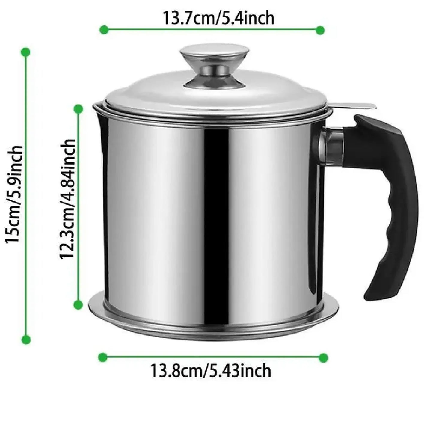 Contemporary Stainless Steel Oil Dispenser with Tray and Lid, Featuring Integrated Filter - Multifunctional Kitchen Oil Container