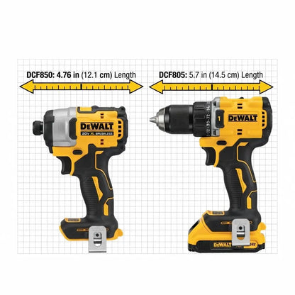 DEWALT DCF850 & DCF805 XR Brushless Cordless Impact Wrench Set with Lithium Batteries - Lightweight, High Torque, Fast Rotation, Electronic Brake, and Control Mode for Professional Contractors and Construction Applications